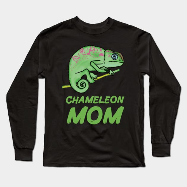 Green Chameleon Mom for Chameleon Lovers Long Sleeve T-Shirt by Mochi Merch